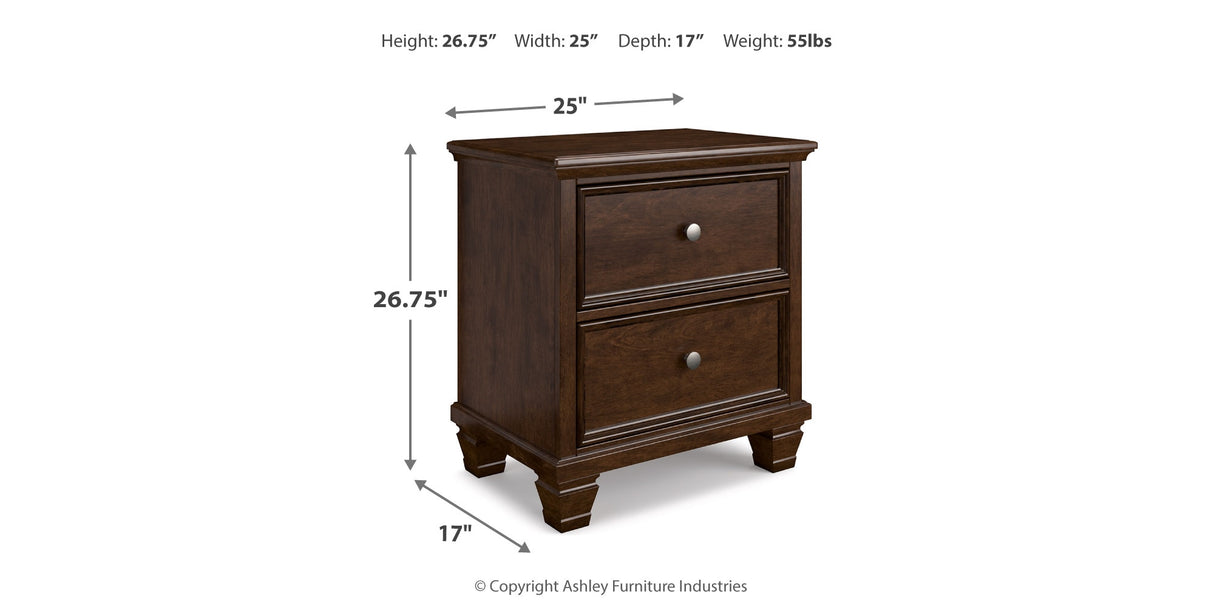 Danabrin King Panel Bed with Mirrored Dresser and Nightstand in Brown from Ashley - Luna Furniture