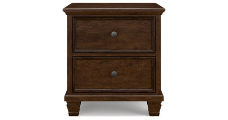 Danabrin Queen Panel Bed with Mirrored Dresser and 2 Nightstands in Brown from Ashley Furniture - Luna Furniture