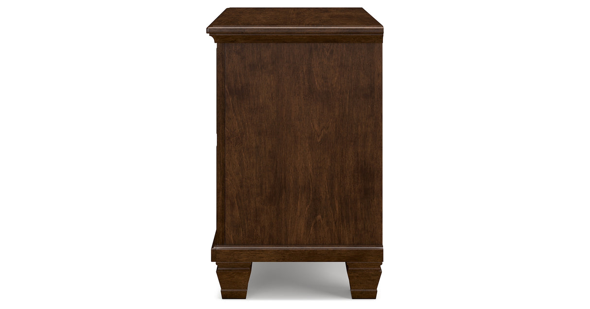 Danabrin King Panel Storage Bed with Mirrored Dresser and Nightstand in Brown from Ashley - Luna Furniture
