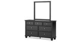Lanolee Twin Panel Bed with Mirrored Dresser, Chest and Nightstand in Black from Ashley Furniture - Luna Furniture