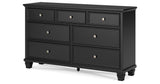 Lanolee Queen Panel Storage Bed with Dresser and Chest in Black from Ashley Furniture - Luna Furniture