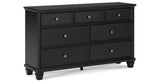 Lanolee King Panel Storage Bed with Dresser in Black from Ashley - Luna Furniture