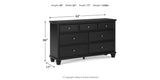 Lanolee King Panel Storage Bed with Dresser in Black from Ashley - Luna Furniture