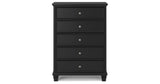 Lanolee Twin Panel Storage Bed with Dresser and Chest in Black from Ashley Furniture - Luna Furniture