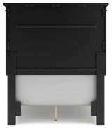 Lanolee Twin Panel Bed with Mirrored Dresser in Black from Ashley Furniture - Luna Furniture