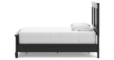 Lanolee Twin Panel Bed with Mirrored Dresser and Nightstand in Black from Ashley Furniture - Luna Furniture