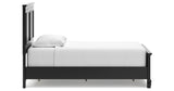 Lanolee Twin Panel Bed with Mirrored Dresser in Black from Ashley Furniture - Luna Furniture