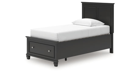 Lanolee Twin Panel Storage Bed with Dresser in Black from Ashley - Luna Furniture