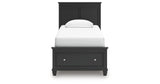 Lanolee Twin Panel Storage Bed with Dresser and Nightstand in Black from Ashley Furniture - Luna Furniture