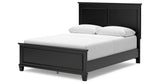 Lanolee Queen Panel Bed with Mirrored Dresser and Nightstand in Black from Ashley Furniture - Luna Furniture