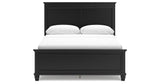 Lanolee Queen Panel Bed with Mirrored Dresser and Chest in Black from Ashley Furniture - Luna Furniture