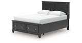 Lanolee Queen Panel Storage Bed with Dresser in Black from Ashley - Luna Furniture
