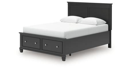 Lanolee Queen Panel Storage Bed with Dresser in Black from Ashley - Luna Furniture