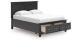 Lanolee Queen Panel Storage Bed with Dresser in Black from Ashley - Luna Furniture