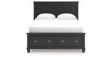 Lanolee Queen Panel Storage Bed with Dresser in Black from Ashley - Luna Furniture