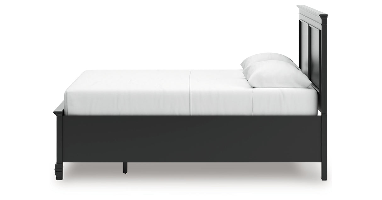 Lanolee Queen Panel Storage Bed with Dresser in Black from Ashley - Luna Furniture