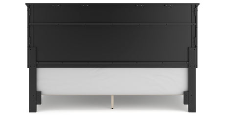 Lanolee California King Panel Bed with Mirrored Dresser, Chest and 2 Nightstands in Black from Ashley - Luna Furniture