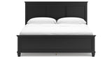 Lanolee California King Panel Bed with Mirrored Dresser, Chest and 2 Nightstands in Black from Ashley Furniture - Luna Furniture