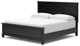 Lanolee King Panel Bed with Mirrored Dresser, Chest and 2 Nightstands in Black from Ashley Furniture - Luna Furniture