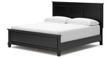 Lanolee King Panel Bed with Mirrored Dresser and 2 Nightstands in Black from Ashley Furniture - Luna Furniture