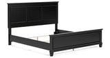 Lanolee King Panel Bed with Mirrored Dresser in Black from Ashley Furniture - Luna Furniture