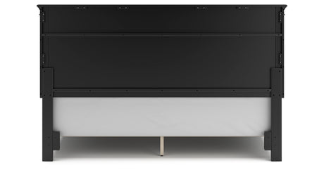 Lanolee King Panel Bed with Mirrored Dresser and 2 Nightstands in Black from Ashley - Luna Furniture