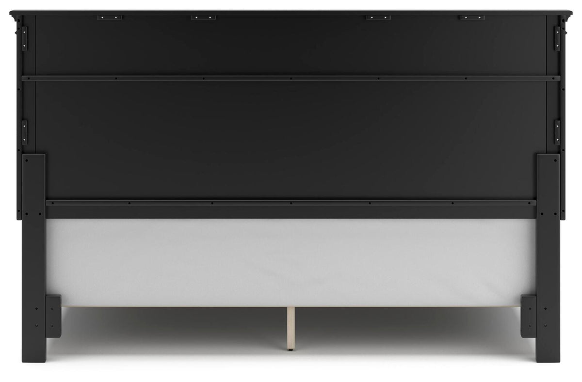 Lanolee Black King Panel Bed, Dresser, Mirror and Nightstand from Ashley - Luna Furniture
