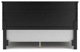 Lanolee King Panel Bed with Mirrored Dresser in Black from Ashley Furniture - Luna Furniture