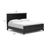 Lanolee King Panel Bed with Mirrored Dresser and 2 Nightstands in Black from Ashley - Luna Furniture