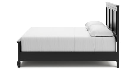 Lanolee King Panel Bed with Mirrored Dresser and 2 Nightstands in Black from Ashley - Luna Furniture