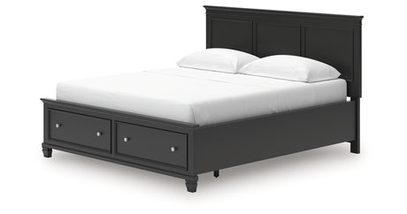 Lanolee California King Panel Storage Bed with Dresser in Black from Ashley - Luna Furniture