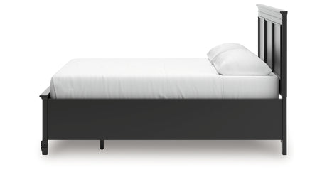 Lanolee California King Panel Storage Bed with Dresser and Nightstand in Black from Ashley - Luna Furniture