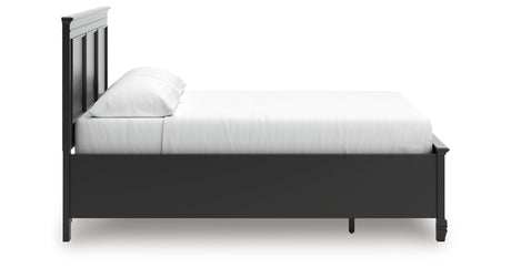 Lanolee California King Panel Storage Bed with Dresser and Chest in Black from Ashley Furniture - Luna Furniture