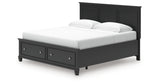 Lanolee King Panel Storage Bed with Dresser in Black from Ashley - Luna Furniture