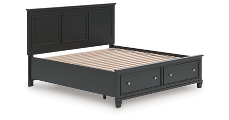 Lanolee King Panel Storage Bed with Dresser in Black from Ashley - Luna Furniture