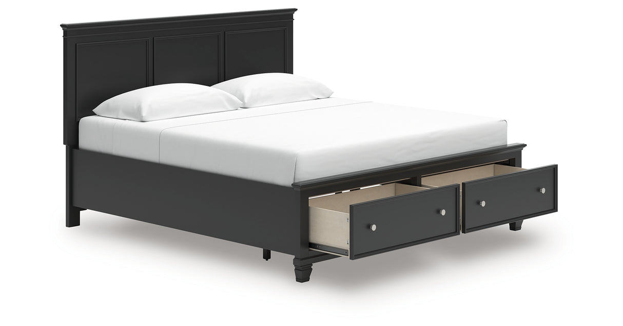 Lanolee King Panel Storage Bed with Dresser in Black from Ashley - Luna Furniture