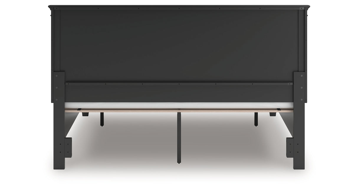 Lanolee King Panel Storage Bed with Mirrored Dresser and Nightstand in Black from Ashley - Luna Furniture