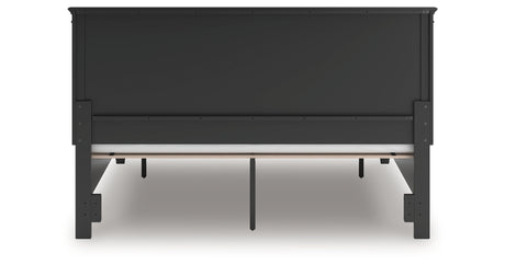 Lanolee King Panel Storage Bed with Mirrored Dresser and Nightstand in Black from Ashley - Luna Furniture