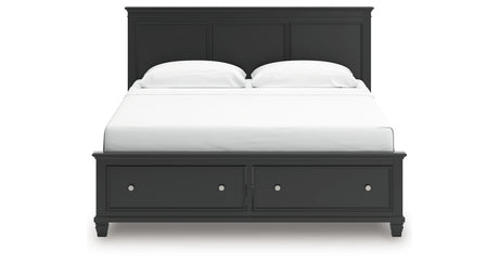 Lanolee King Panel Storage Bed with Dresser and Nightstand in Black from Ashley - Luna Furniture