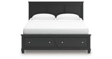 Lanolee King Panel Storage Bed with Dresser in Black from Ashley - Luna Furniture