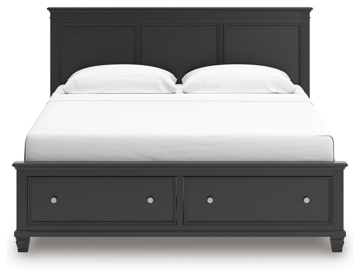 Lanolee Black King Panel Storage Bed from Ashley - Luna Furniture