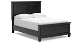 Lanolee Full Panel Bed with Mirrored Dresser and 2 Nightstands in Black from Ashley - Luna Furniture