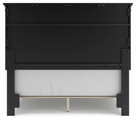 Lanolee Full Panel Bed with Mirrored Dresser in Black from Ashley - Luna Furniture