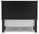 Lanolee Full Panel Bed with Mirrored Dresser in Black from Ashley - Luna Furniture