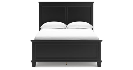 Lanolee Full Panel Bed with Mirrored Dresser, Chest and 2 Nightstands in Black from Ashley - Luna Furniture