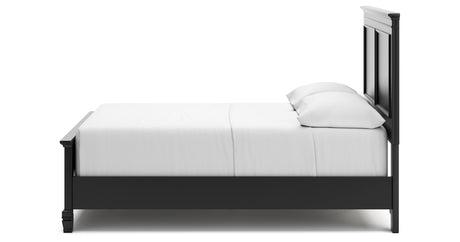 Lanolee Full Panel Bed with Mirrored Dresser and Chest in Black from Ashley - Luna Furniture