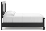 Lanolee Full Panel Bed with Mirrored Dresser in Black from Ashley - Luna Furniture