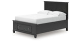 Lanolee Full Panel Storage Bed with Mirrored Dresser and Nightstand in Black from Ashley Furniture - Luna Furniture