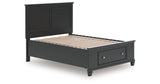 Lanolee Full Panel Storage Bed with Mirrored Dresser and Nightstand in Black from Ashley Furniture - Luna Furniture