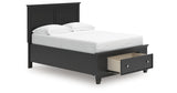 Lanolee Full Panel Storage Bed with Mirrored Dresser and Nightstand in Black from Ashley Furniture - Luna Furniture